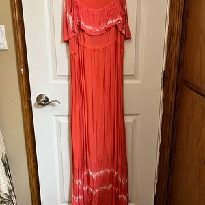 Coral tie-dye sundress
